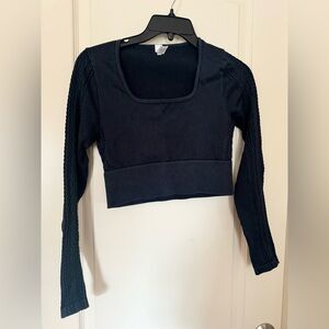 OFFLINE By Aerie Seamless Cable Square Neck T-Shirt Size M.